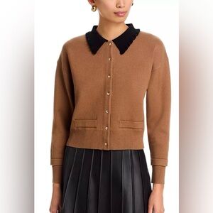 Sioni Contrast Collar Cardigan Sweater